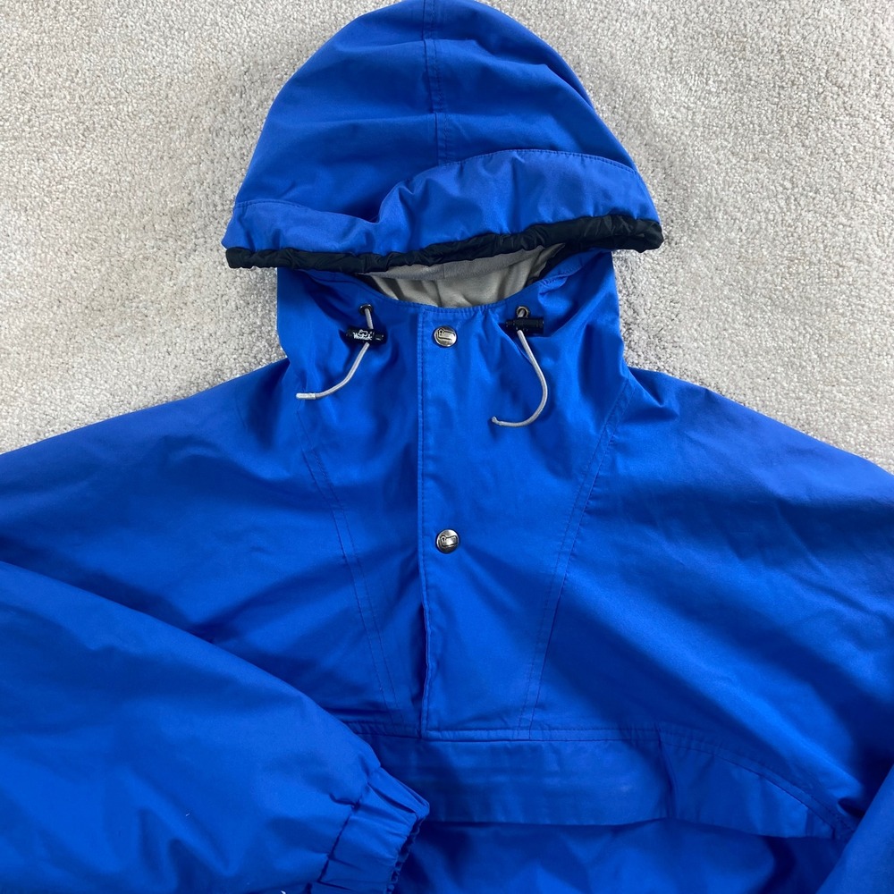 Vintage Woolrich Anorak Jacket Mens S Royal Blue Made in USA Pullover 33110
